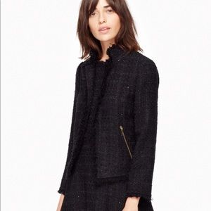 Kate Spade Black Shimmer Tweed Jacket